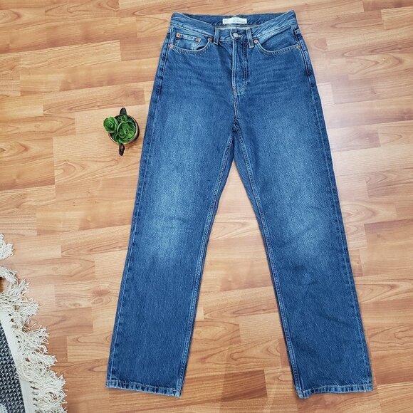 TopShop Moto New Boyfriend Jeans Denim Sz 25 Blue - Picture 3 of 10